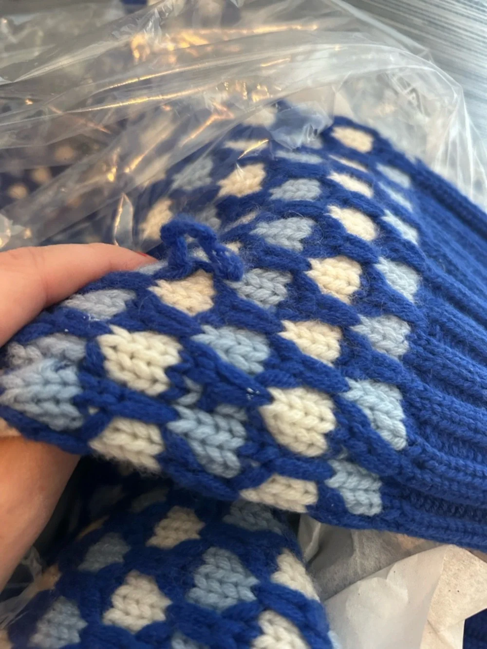 La Ligne Blue and White Patterned Crewneck Sweater - Picture 7 of 7